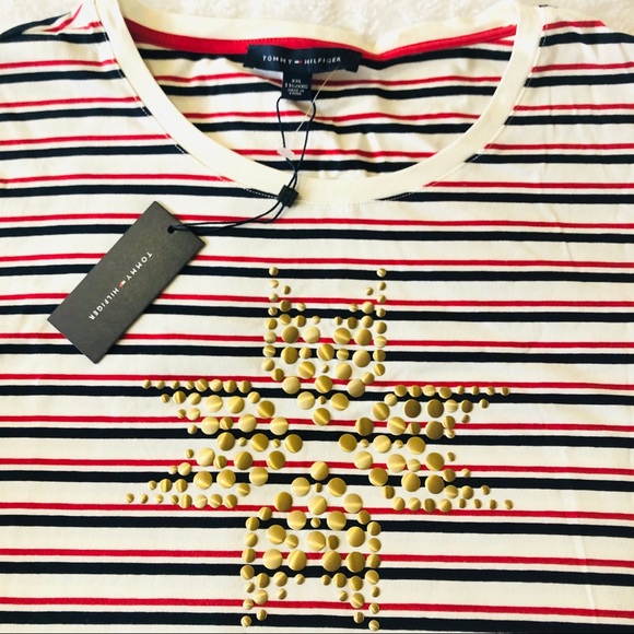 Tommy Hilfiger Blouse Casual Striped Short Sleeve - Picture 4 of 8